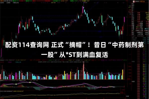 配资114查询网 正式“摘帽”！昔日“中药制剂第一股”从*ST到满血复活