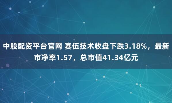 中股配资平台官网 赛伍技术收盘下跌3.18%，最新市净率1.57，总市值41.34亿元