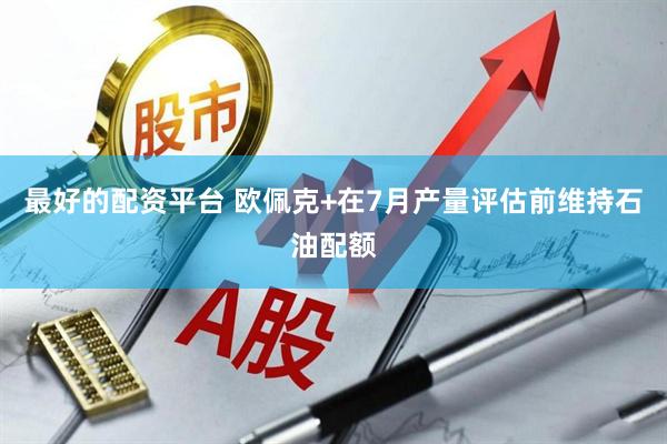 最好的配资平台 欧佩克+在7月产量评估前维持石油配额